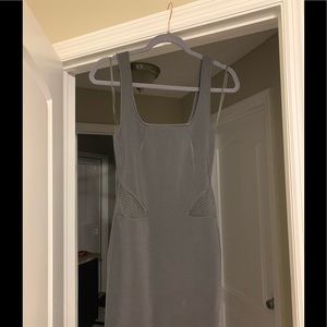Zara Gray Bodycon Dress with Mesh Detail